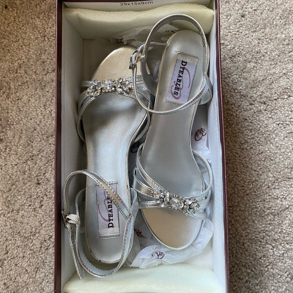 Dyeable Penelope metallic silver pumps. Only worn once.